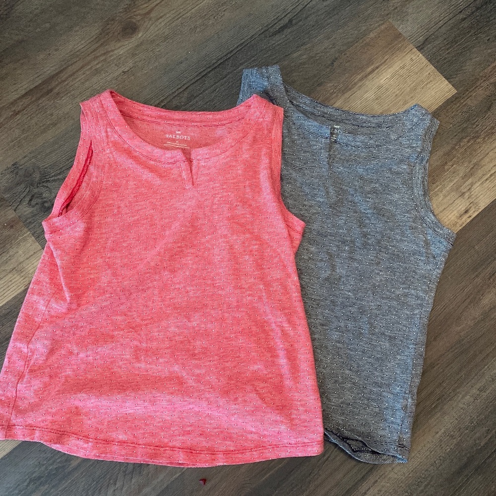 Two Talbots 100 percent cotton split neck tanks. Each worn once.